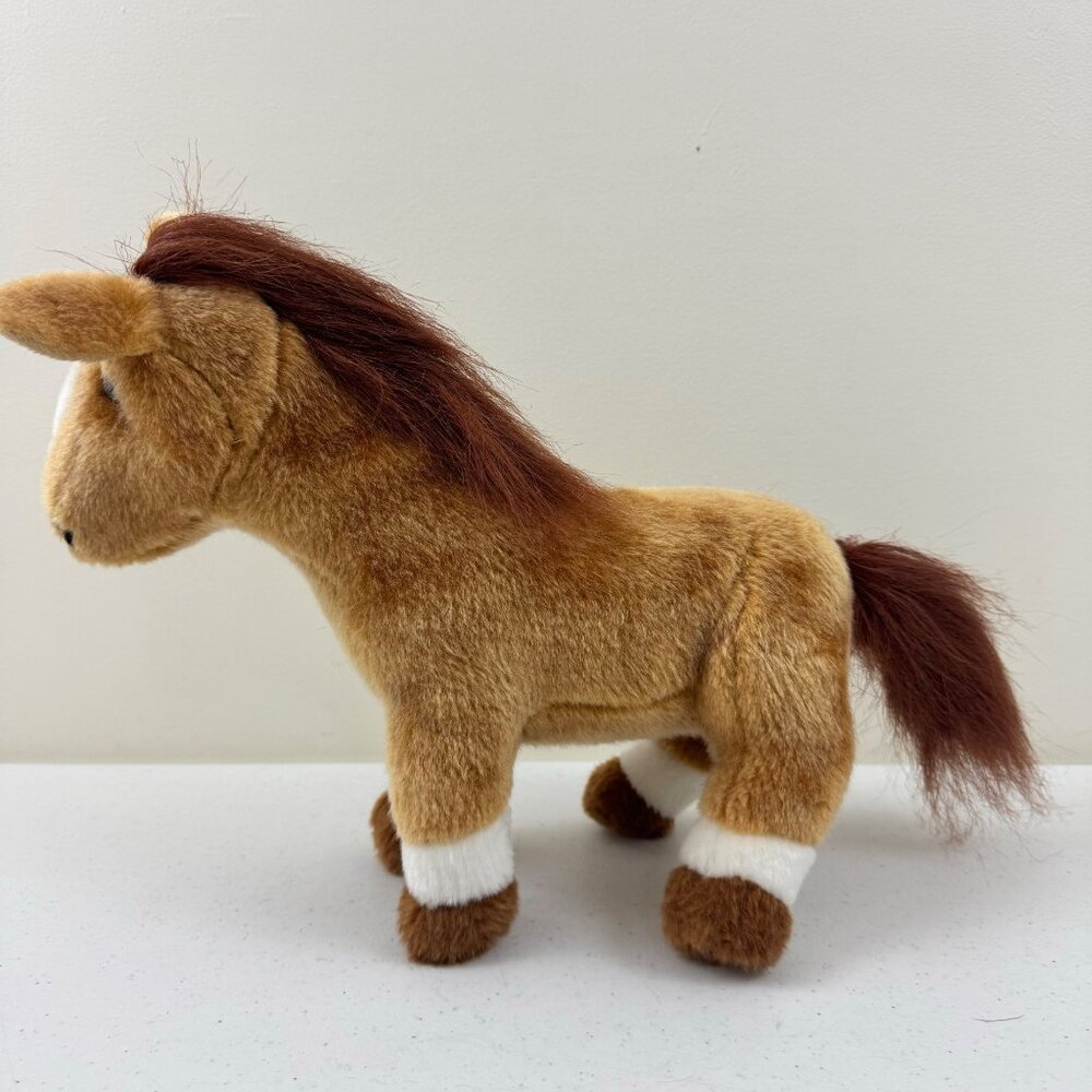 Vintage ASI Plush Brown Horse Stuffed Animal Plush Toy With White Accents - Picture 3 of 9